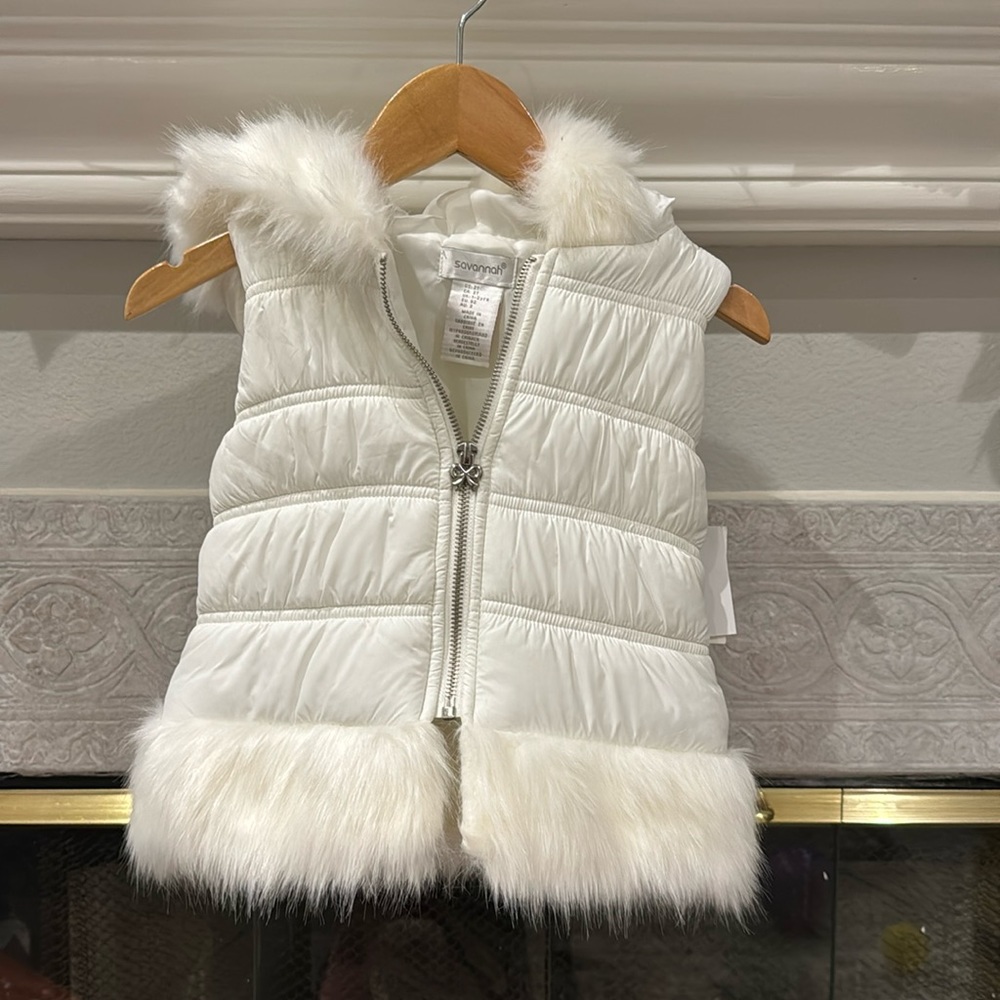 2T New White Vest Jacket with Hood